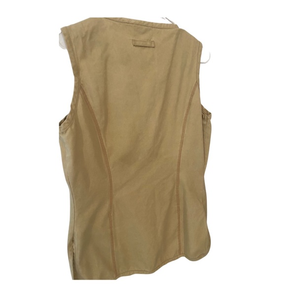 Light Yellow Women’s 3 Pocket Button Up Safari Style Vest Stretchy Cotton Sz M - Picture 2 of 10